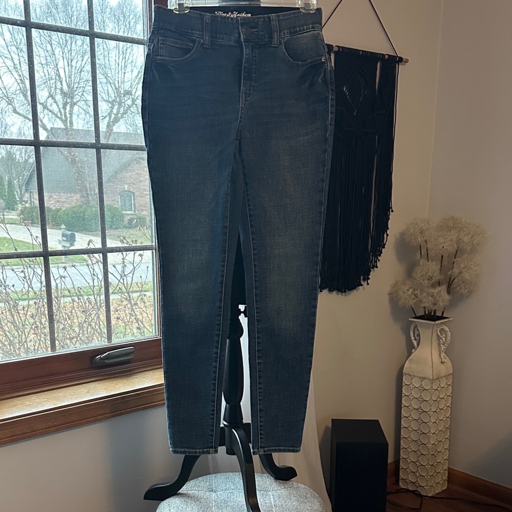 Classic Dark Blue Straight Leg Jeans